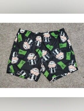 Official Monopoly Rich Uncle Pennybags Swim Trunks Board Game Graphic Shorts